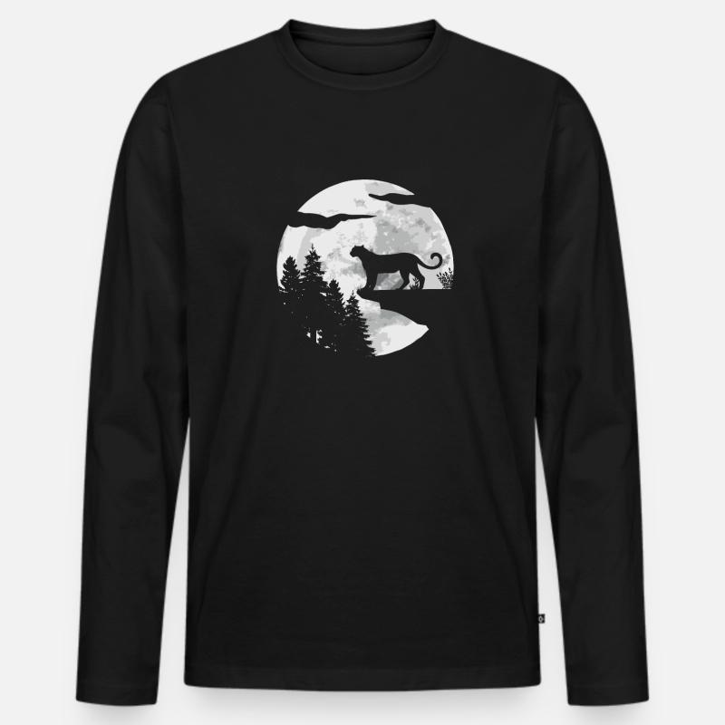 Gepard - Männer Premium Bio Langarmshirt - Schwarz