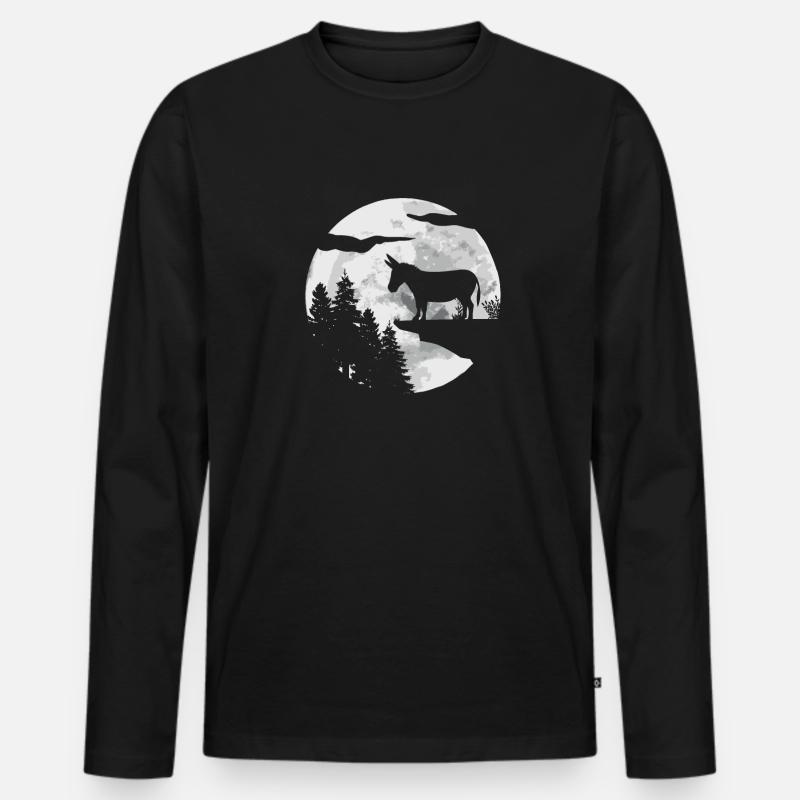 Esel - Männer Premium Bio Langarmshirt - Schwarz