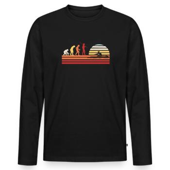 Retro Rowing Rowing Rowing Boat Vintage Rowing - Men's Premium Organic Long Sleeve Shirt - black - Front - Nico (187cm)