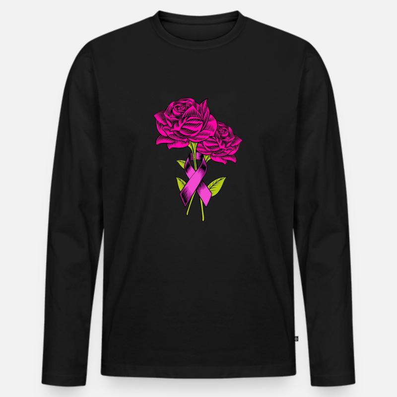 Brustkrebs Krebs - Männer Premium Bio Langarmshirt - Schwarz