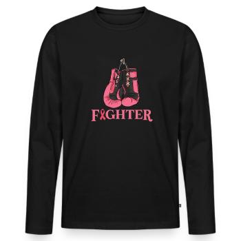 Breast cancer Cancer - Men's Premium Organic Long Sleeve Shirt - black - Front - Nico (187cm)