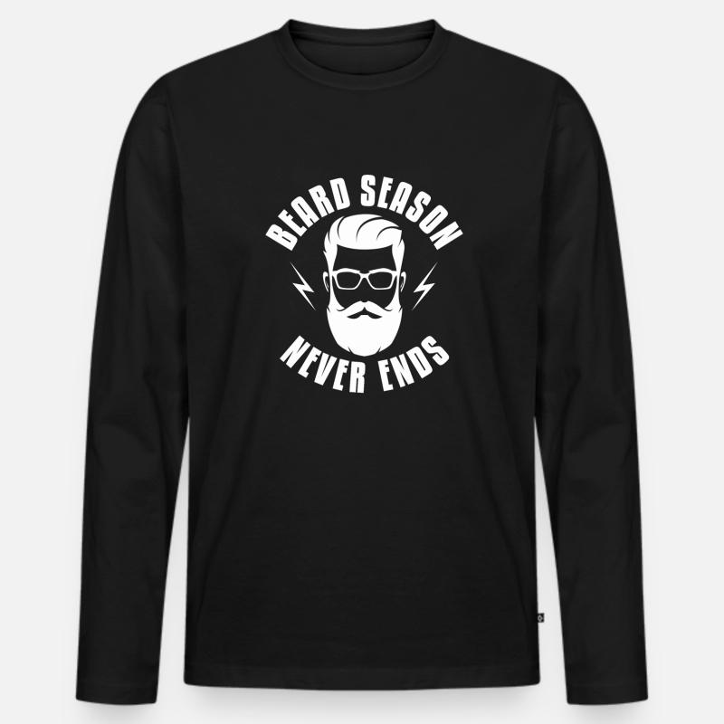 Vollbart Bart Bartträger Hipster Mann - Männer Premium Bio Langarmshirt - Schwarz