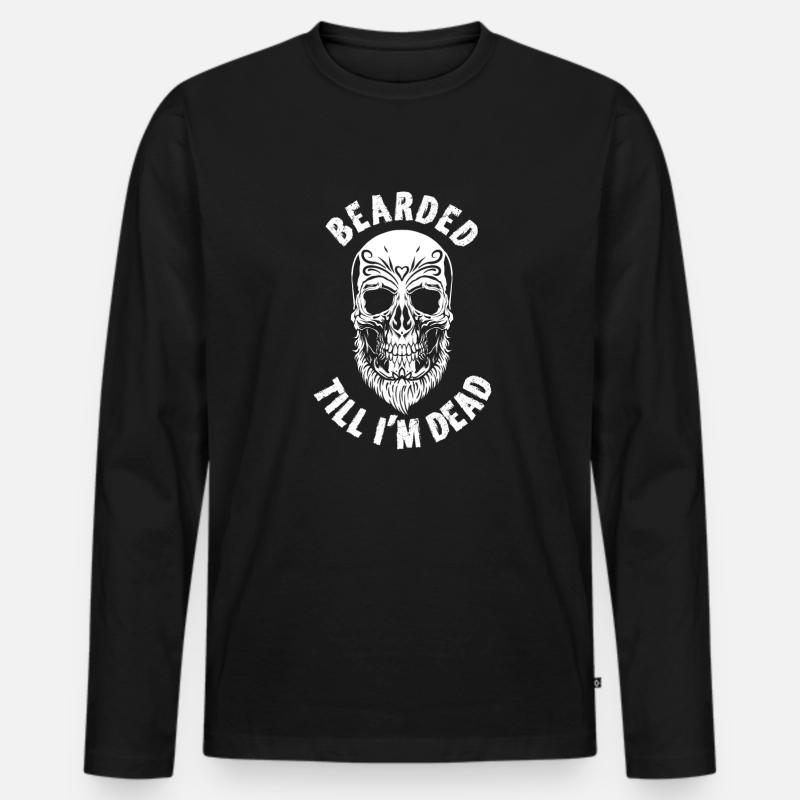Vollbart Bart Bartträger Hipster Mann - Männer Premium Bio Langarmshirt - Schwarz