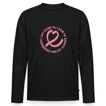 Breast cancer Cancer - Men's Premium Organic Long Sleeve Shirt - black - Front - Nico (187cm)