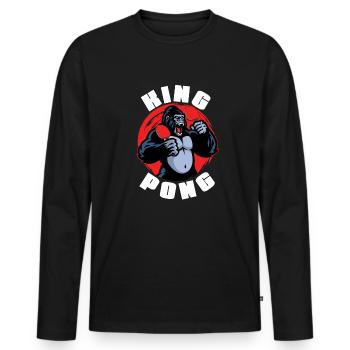 Table Tennis Ping Pong - Men's Premium Organic Long Sleeve Shirt - black - Front - Nico (187cm)