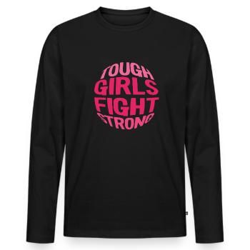 Breast cancer Cancer - Men's Premium Organic Long Sleeve Shirt - black - Front - Nico (187cm)