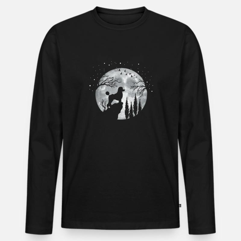 Pudel Hund - Männer Premium Bio Langarmshirt - Schwarz