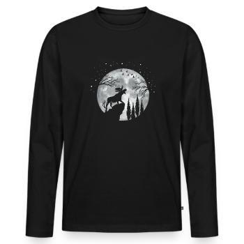 Elk - Men's Premium Organic Long Sleeve Shirt - black - Front - Nico (187cm)