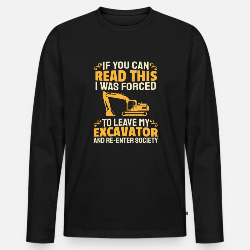 Bagger Baggerfahrer Baggerführer - Männer Premium Bio Langarmshirt - Schwarz