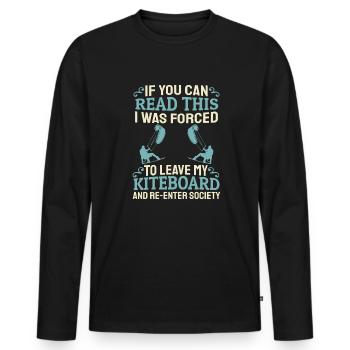 Kitesurfen Kiteboarding Kite Kiten - Männer Premium Bio Langarmshirt - Schwarz - Vorne - Nico (187cm)