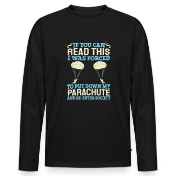 Skydiving Skydiving Sky Diving - Men's Premium Organic Long Sleeve Shirt - black - Front - Nico (187cm)