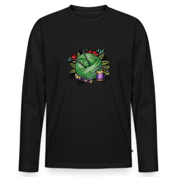 Knit - Men's Premium Organic Long Sleeve Shirt - black - Front - Nico (187cm)