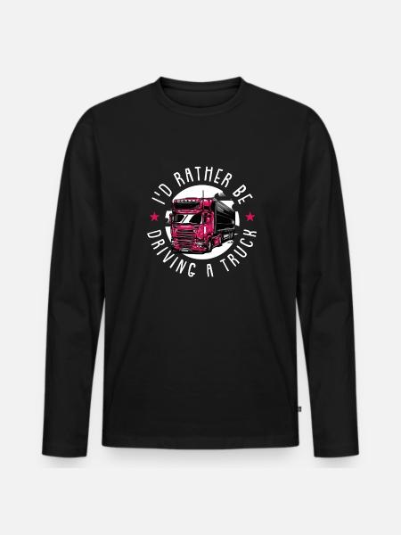 LKW Fahrerin - Männer Premium Bio Langarmshirt - Schwarz