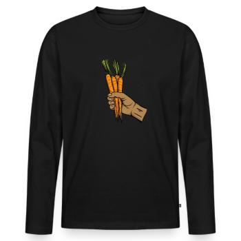 Vegan Vegans - Men's Premium Organic Long Sleeve Shirt - black - Front - Nico (187cm)