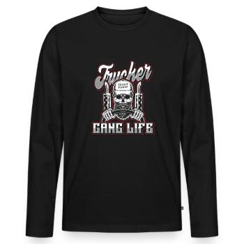Truck Driver Truck Driver Truck Driver Trucker - Men's Premium Organic Long Sleeve Shirt - black - Front - Nico (187cm)