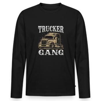 Truck Driver Truck Driver Truck Driver Trucker - Men's Premium Organic Long Sleeve Shirt - black - Front - Nico (187cm)