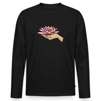 Meditation Meditieren - Men's Premium Organic Long Sleeve Shirt - black - Front - Nico (187cm)