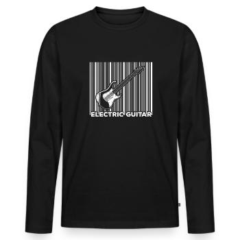 Electric Guitar Electric Guitar Guitarist Guitar - Men's Premium Organic Long Sleeve Shirt - black - Front - Nico (187cm)