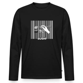 Sushi - Männer Premium Bio Langarmshirt - Schwarz - Vorne - Nico (187cm)