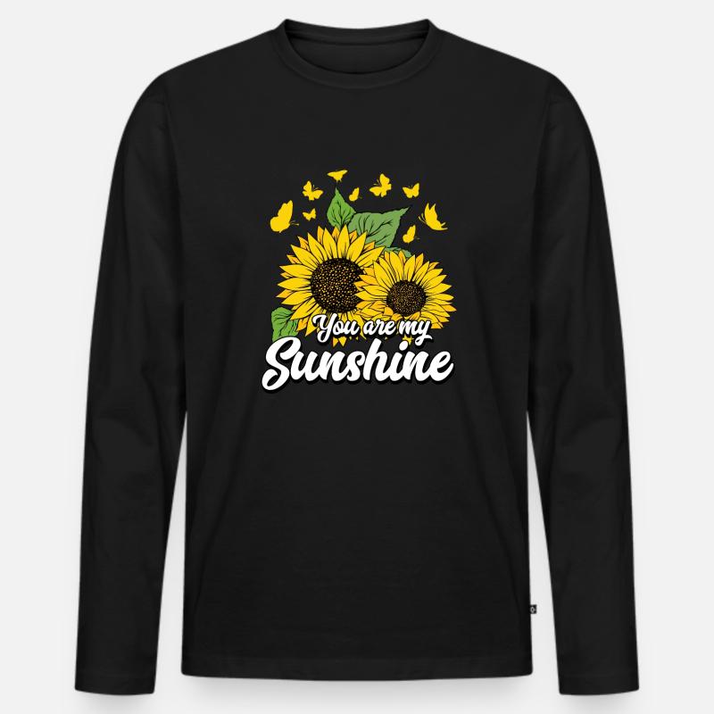 Schmetterling - Männer Premium Bio Langarmshirt - Schwarz