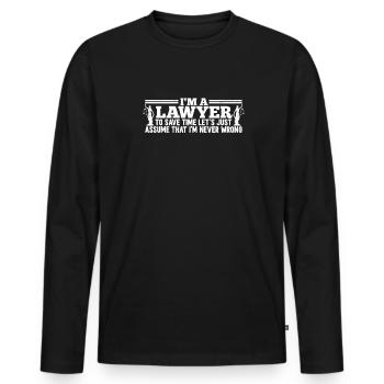 Avocat Avocat Avocat Avocat - T-shirt manches longues Premium bio Homme - noir - Devant - Nico (187cm)
