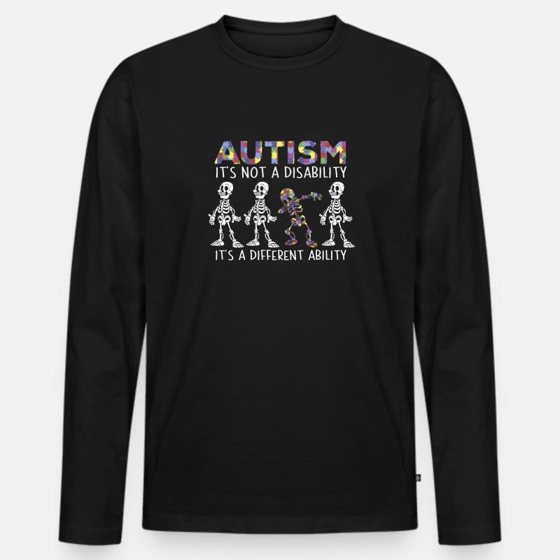 Autismus Autist - Männer Premium Bio Langarmshirt - Schwarz