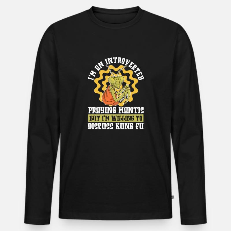 Kung Fu - Männer Premium Bio Langarmshirt - Schwarz