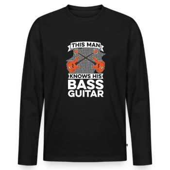 Basse Guitare Basse Guitare Basse Bassiste - T-shirt manches longues Premium bio Homme - noir - Devant - Nico (187cm)