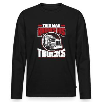 Truck Driver Truck Driver Truck Driver Trucker - Men's Premium Organic Long Sleeve Shirt - black - Front - Nico (187cm)