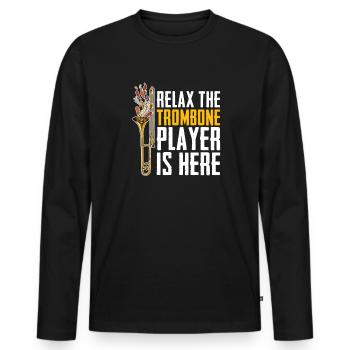 Jazz - T-shirt manches longues Premium bio Homme - noir - Devant - Nico (187cm)