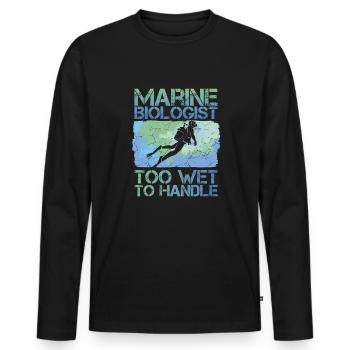 Meeresbiologie - Männer Premium Bio Langarmshirt - Schwarz - Vorne - Nico (187cm)
