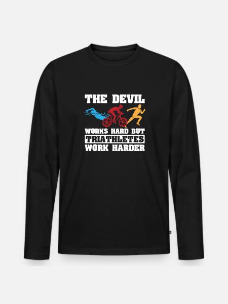 Triathlon - Männer Premium Bio Langarmshirt - Schwarz