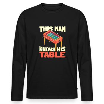 Baby-foot baby-foot Wuzzler - T-shirt manches longues Premium bio Homme - noir - Devant - Nico (187cm)