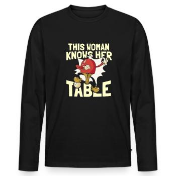 Table Tennis Ping Pong - T-shirt manches longues Premium bio Homme - noir - Devant - Nico (187cm)
