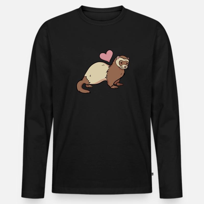 Frettchen - Männer Premium Bio Langarmshirt - Schwarz
