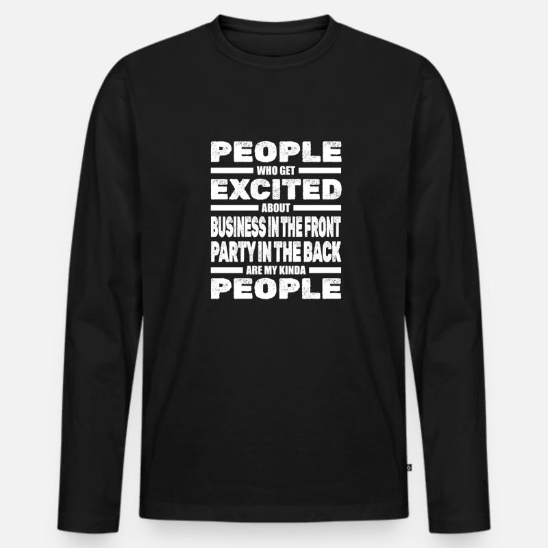 Vokuhila - Männer Premium Bio Langarmshirt - Schwarz