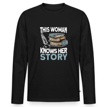 Writer Author - Men's Premium Organic Long Sleeve Shirt - black - Front - Nico (187cm)