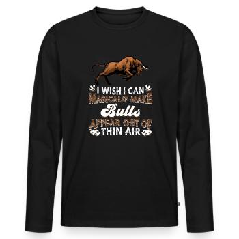 Bull Bull - Men's Premium Organic Long Sleeve Shirt - black - Front - Nico (187cm)