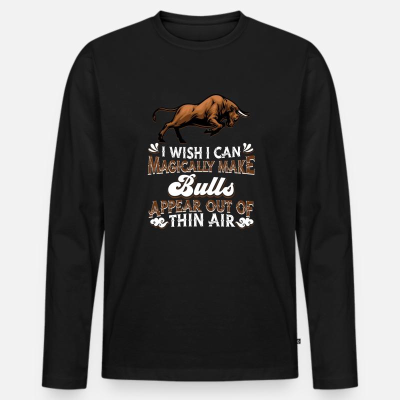 Stier Bulle - Männer Premium Bio Langarmshirt - Schwarz