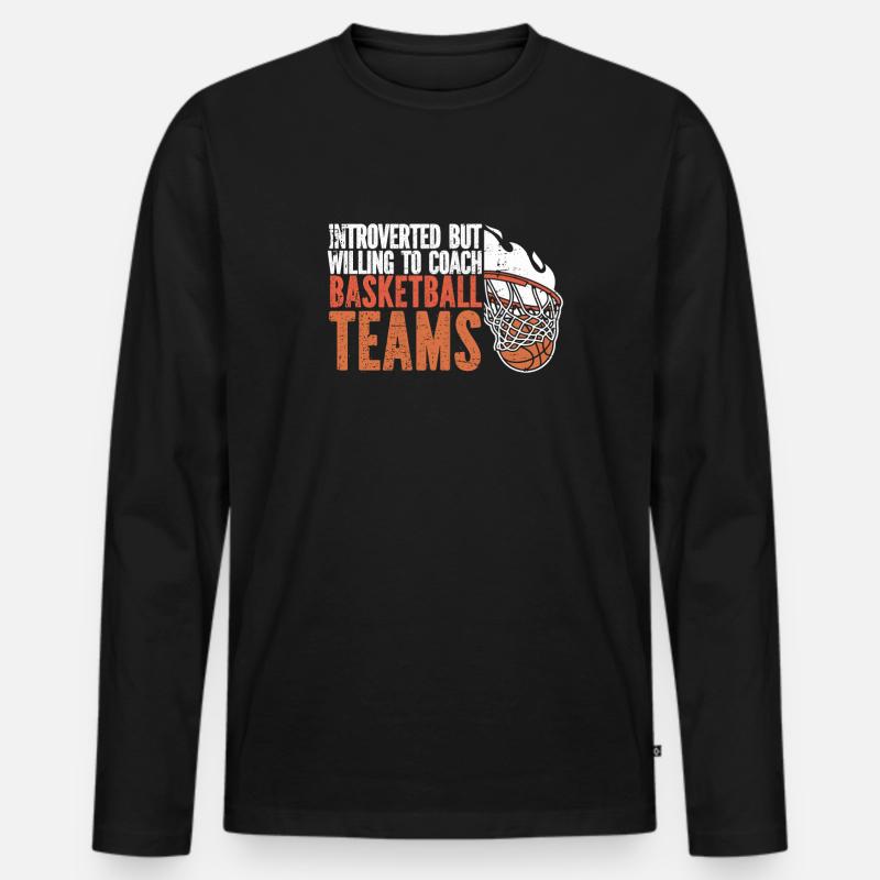 Basketballtrainer Basketball Trainer Coach - Männer Premium Bio Langarmshirt - Schwarz