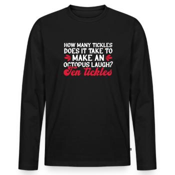 Father jokes Dad Jokes - Men's Premium Organic Long Sleeve Shirt - black - Front - Nico (187cm)
