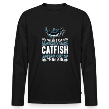 Catfish - Men's Premium Organic Long Sleeve Shirt - black - Front - Nico (187cm)