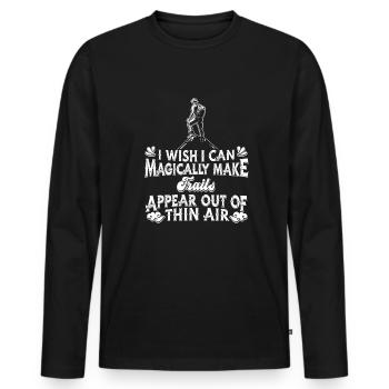 Hiking Trekking Hikers - Men's Premium Organic Long Sleeve Shirt - black - Front - Nico (187cm)