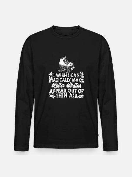 Roller Skates Running Roller Skates - Men's Premium Organic Long Sleeve Shirt - black