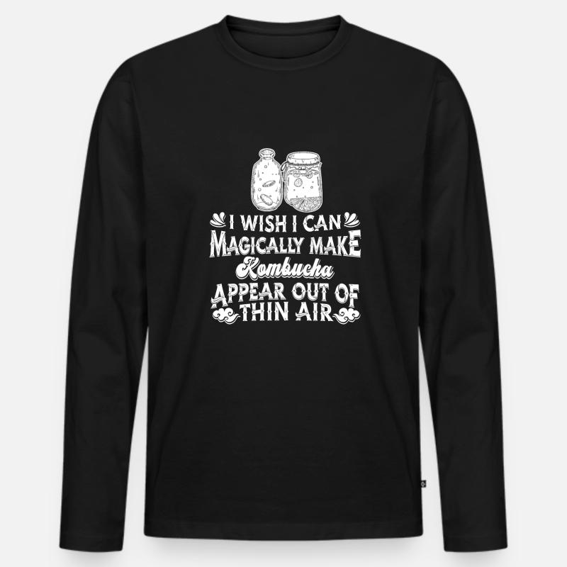 Kombucha - Männer Premium Bio Langarmshirt - Schwarz