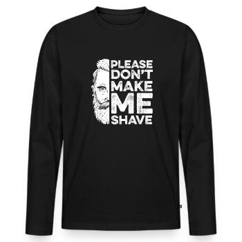 Barbe Complète Barbe Barbe Hipster Homme - T-shirt manches longues Premium bio Homme - noir - Devant - Nico (187cm)