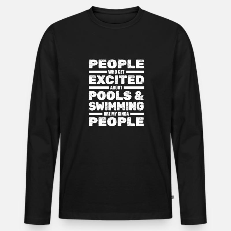 Schwimmen Schwimmer - Männer Premium Bio Langarmshirt - Schwarz