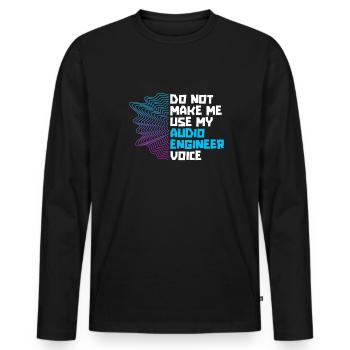 Tontechniker Sound Audio Engineer - Männer Premium Bio Langarmshirt - Schwarz - Vorne - Nico (187cm)