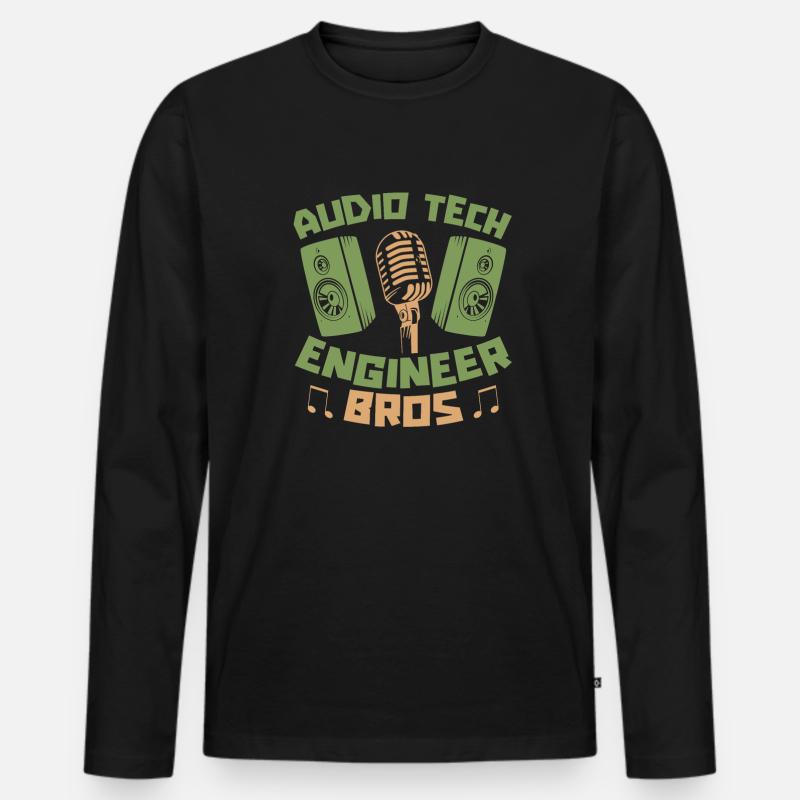 Tontechniker Sound Audio Engineer - Männer Premium Bio Langarmshirt - Schwarz