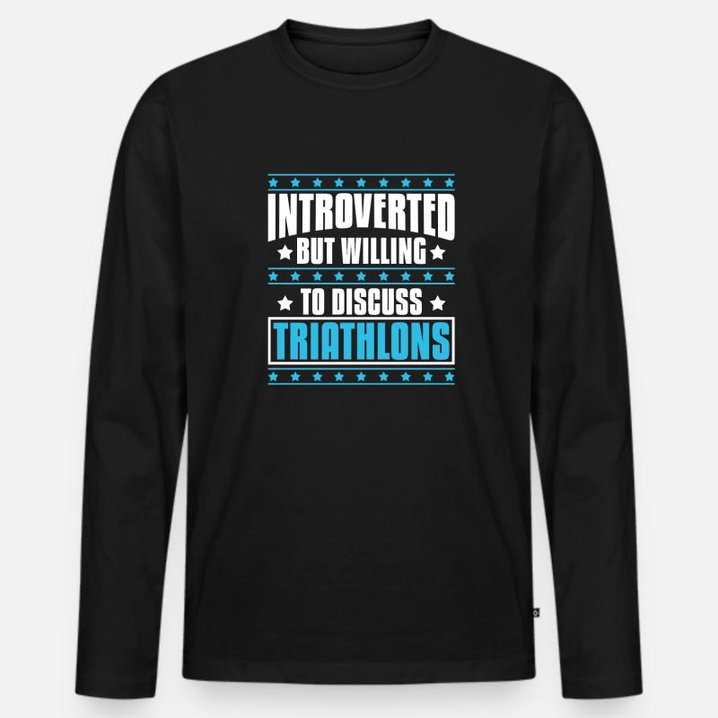 Triathlon - Männer Premium Bio Langarmshirt - Schwarz